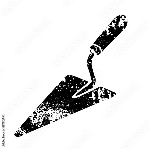 Vector Black silhouette of a masonry trowel tool.