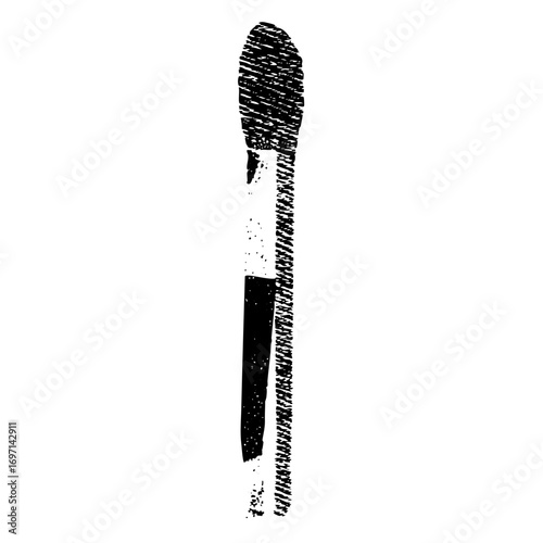 Vector Abstract black of a stylized spearhead with a long shaft.