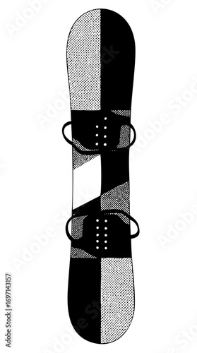 Vector Geometric snowboard with bindings
