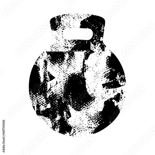 Vector Abstract number three with distressed texture.