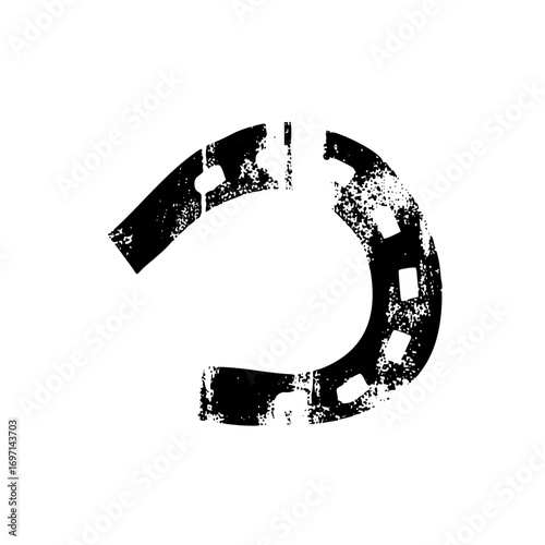 Vector Distressed horseshoe with a rustic weathered aesthetic.