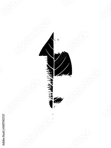 Vector Leaf and Arrow Represents Growth and Direction