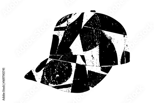 Vector Abstract fractured face with bold shapes.