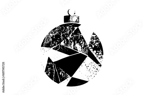Vector Abstract warrior figure with textured details.