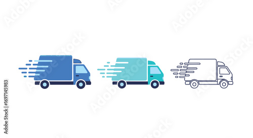Express delivery truck service transport vector illustration icon