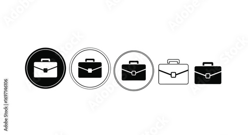Briefcase business bag set vector illustration icon design
