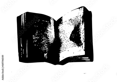 Vector Open book with textured pages
