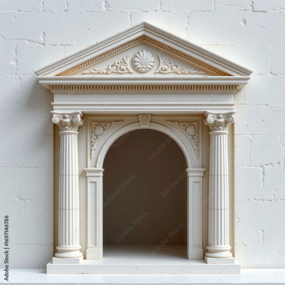 Obraz premium Classical Architectural Element with Decorative Columns and Pediment