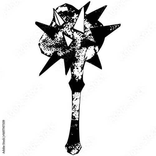 Vector Stylized medieval weapon with a spiked head.