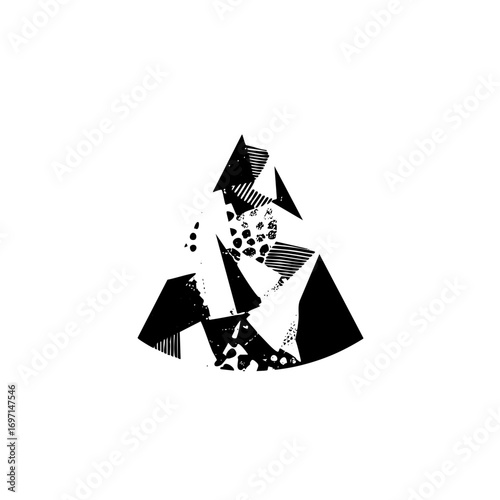 Vector Abstract geometric bear with fragmented .