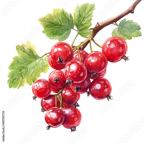 watercolor vector of Currant, isolated on a white background.