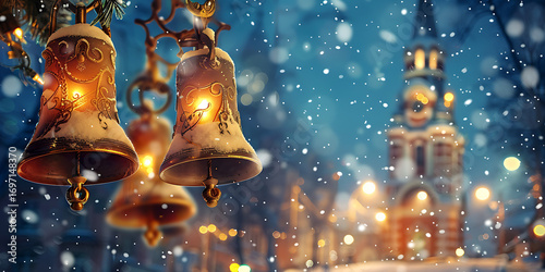 Festive Winter Church Scene