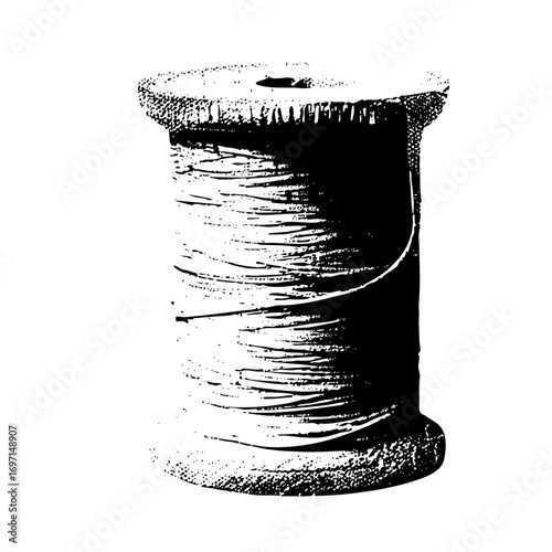 Vector Detailed of a spool of thread with a .