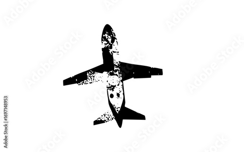 Vector Abstract airplane with dissolving effect
