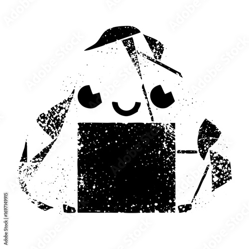 Vector Charming robot with a cheerful expression.