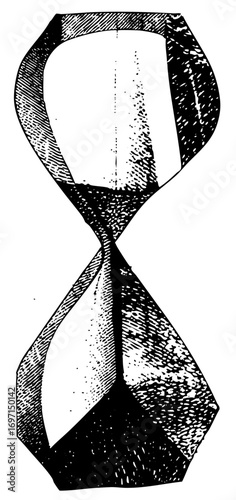 Vector Detailed hourglass showcases the passage of time.