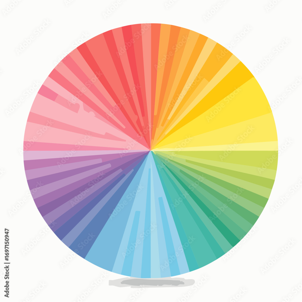 Fototapeta premium Vivid Color Wheel With Gradient Hues On White Background
