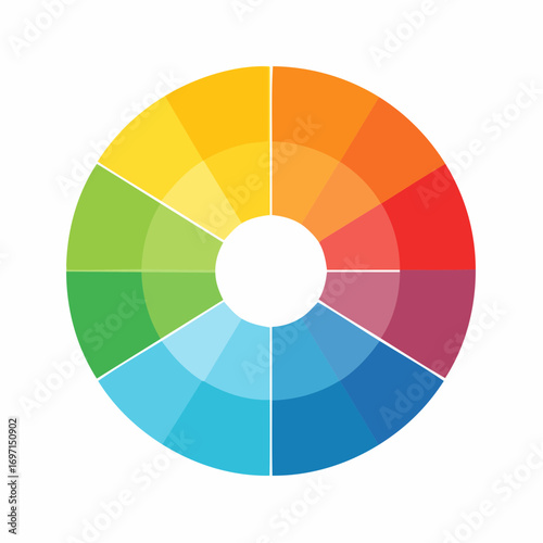 Vivid Colorful Circular Wheel Design Element