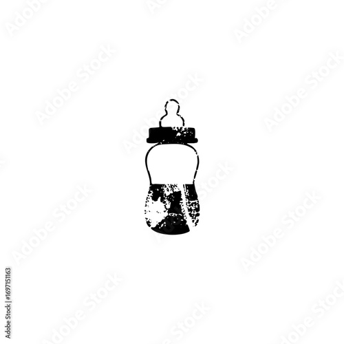 Vector Minimalist baby bottle with textured fill.