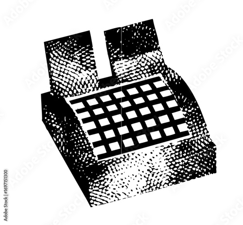 Vector Geometric speaker with grid .