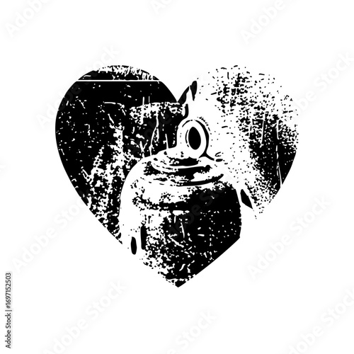 Vector Heart-shaped features a charming frog portrait.