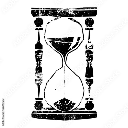 Vector Vintage hourglass with textured details.