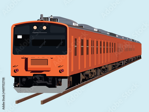 Orange Train Vector Illustration 1