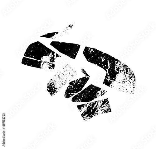 Vector Abstract hand gesture with fragmented shapes.