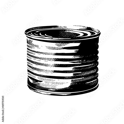 Vector Detailed of a cylindrical metal can.