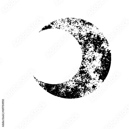 Vector Abstract moon with speckled texture.