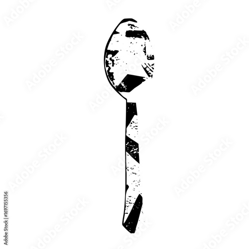 Vector Distressed spoon with a textured style.