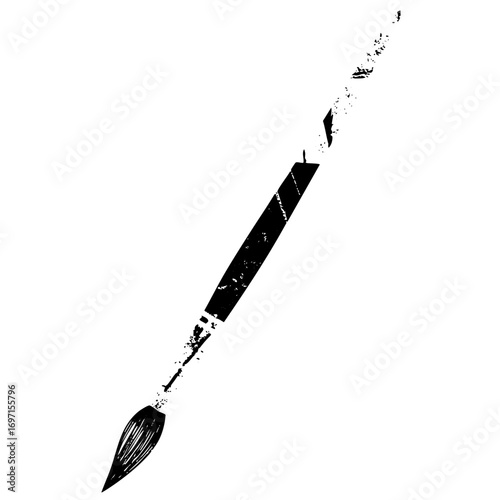 Vector Dynamic brushstroke arrow conveys swift movement.