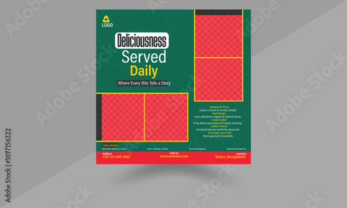 Food menu social media post  design