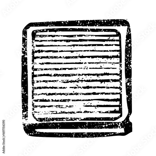 Vector Rectangular grill with horizontal lines.