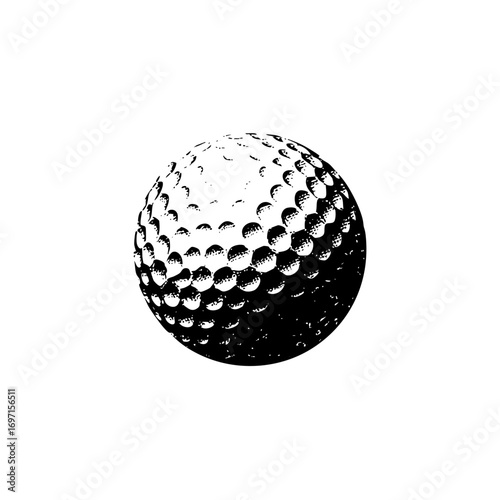 Vector Detailed black and white golf ball