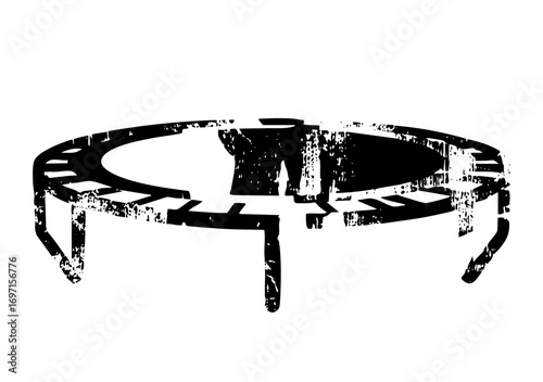 Vector Abstract black stool with minimalist legs.