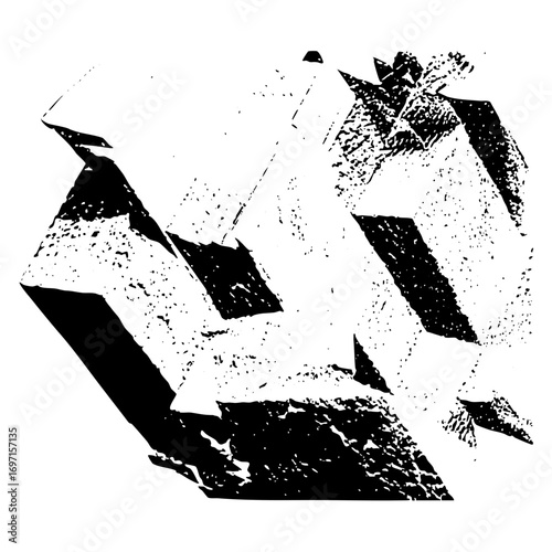 Vector Abstract geometric shapes create a dynamic fragmented composition.