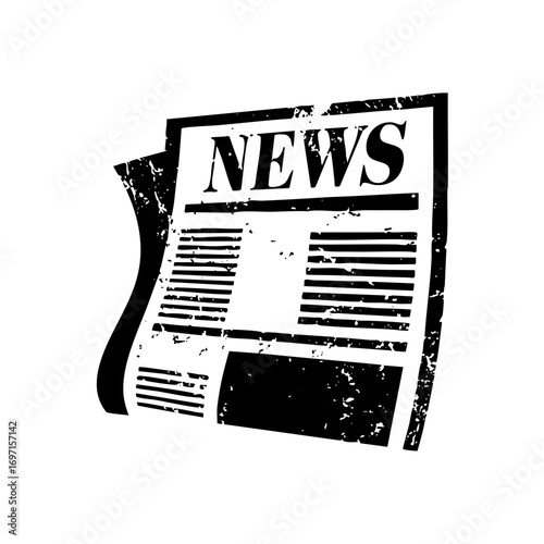 Vector Black and white newspaper with prominent NEWS typography.