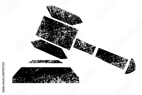 Vector Distressed gavel symbolizes legal justice and authority.