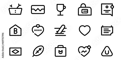 benefit icon set simple solid black isolated white background