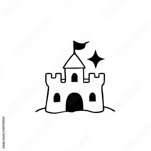 Simple black outline emoticon face with closed eyes and a small green heart above the head