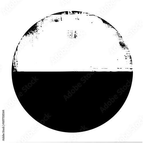 Vector Abstract sphere divided into black and white halves.