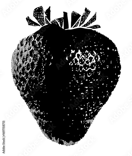 Vector Bold strawberry with dotted texture