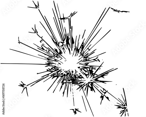 Vector Dynamic sparkler burst with radiating lines.