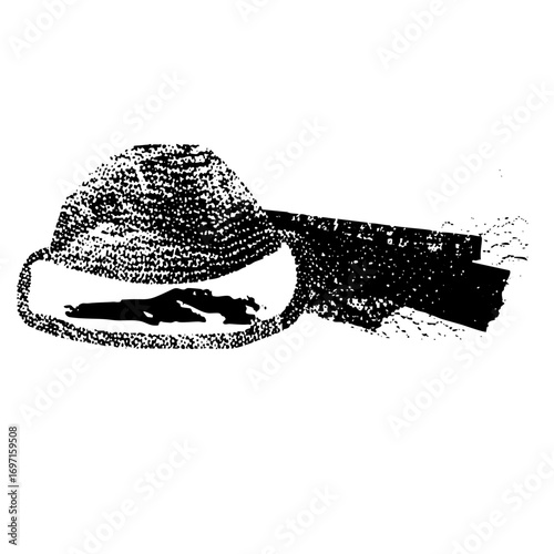 Vector Stylized hat and sunglasses .