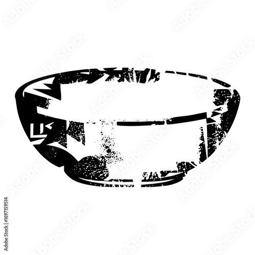 Vector Abstract bowl with distressed texture.