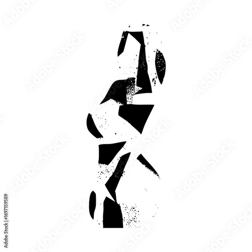 Vector Abstract figure of a person walking in a dynamic pose.