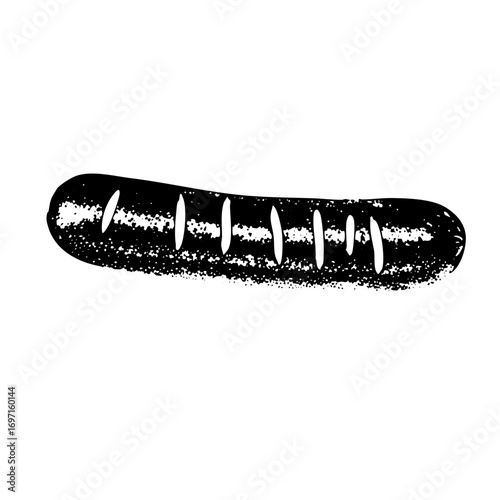 Vector Detailed of a segmented toothy creature resembling a centipede.