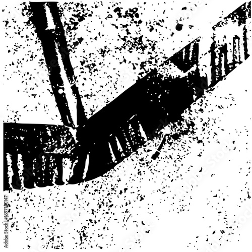 Vector Abstract excavator arm with textured details.