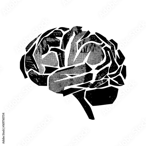 Vector Botanical brain combines floral and neurological forms.